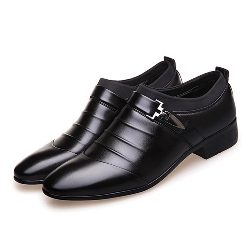 Aofu 2266 Men's Pointed Toe Slip-On Leather Formal Shoes
