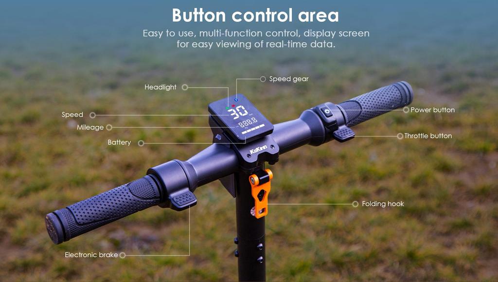 KuKirin S1Max 350W Foldable Electric Scooter 36V10.4Ah Battery 39KM Range 30km/h LED Display Portable E-Scooter