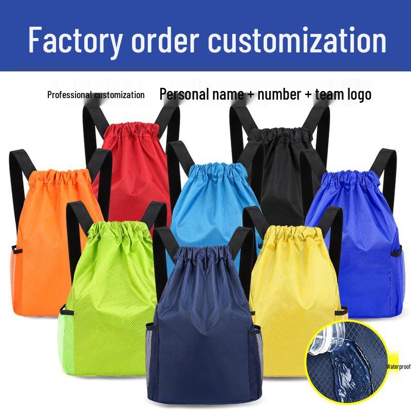 Large Capacity Drawstring Backpack: Double Shoulder Sports Fitness & School Bag
