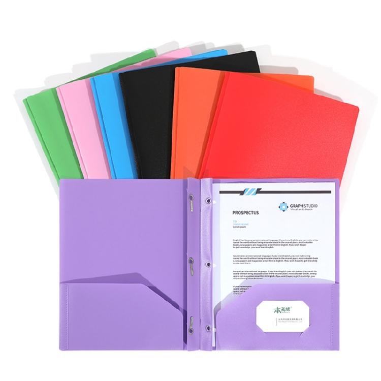 Letter Size File Organiser with 2 Pockets and 3 Prong Document Organiser with 3-Prong and Two Pockets for School Office