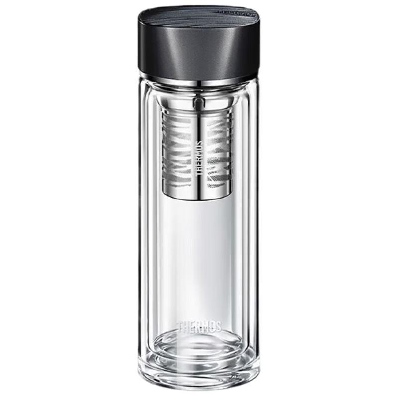 THERMOS 400ml Double-Layer Glass Tea Cup with Infuser
