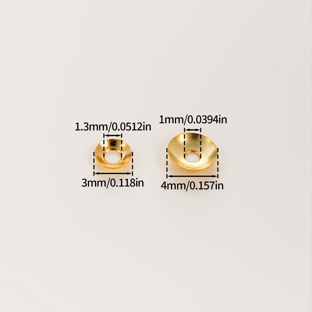 50Pcs 3/4mm 14/18K Gold Color Plated Copper Beads Caps Spacer Beads for DIY Necklace Bracelets Jewelry Making Accessories