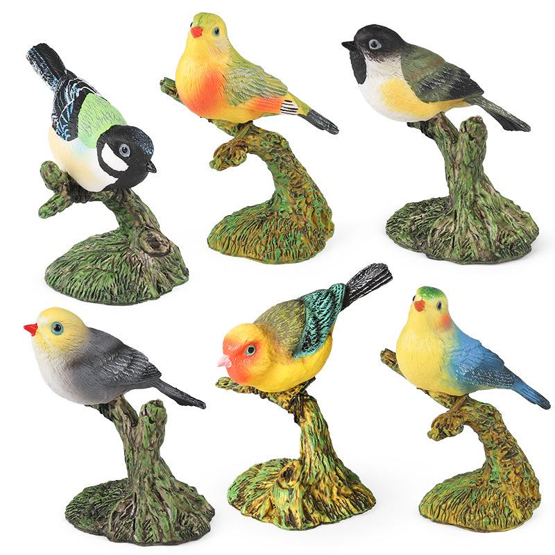 Lovebird & Finch Car Dashboard Animal Model Toy Ornament