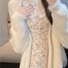 Women's Knee-length Cardigan Loose Casual Thickened Knitted Cardigan, Sweater Jacket for Autumn and Winter