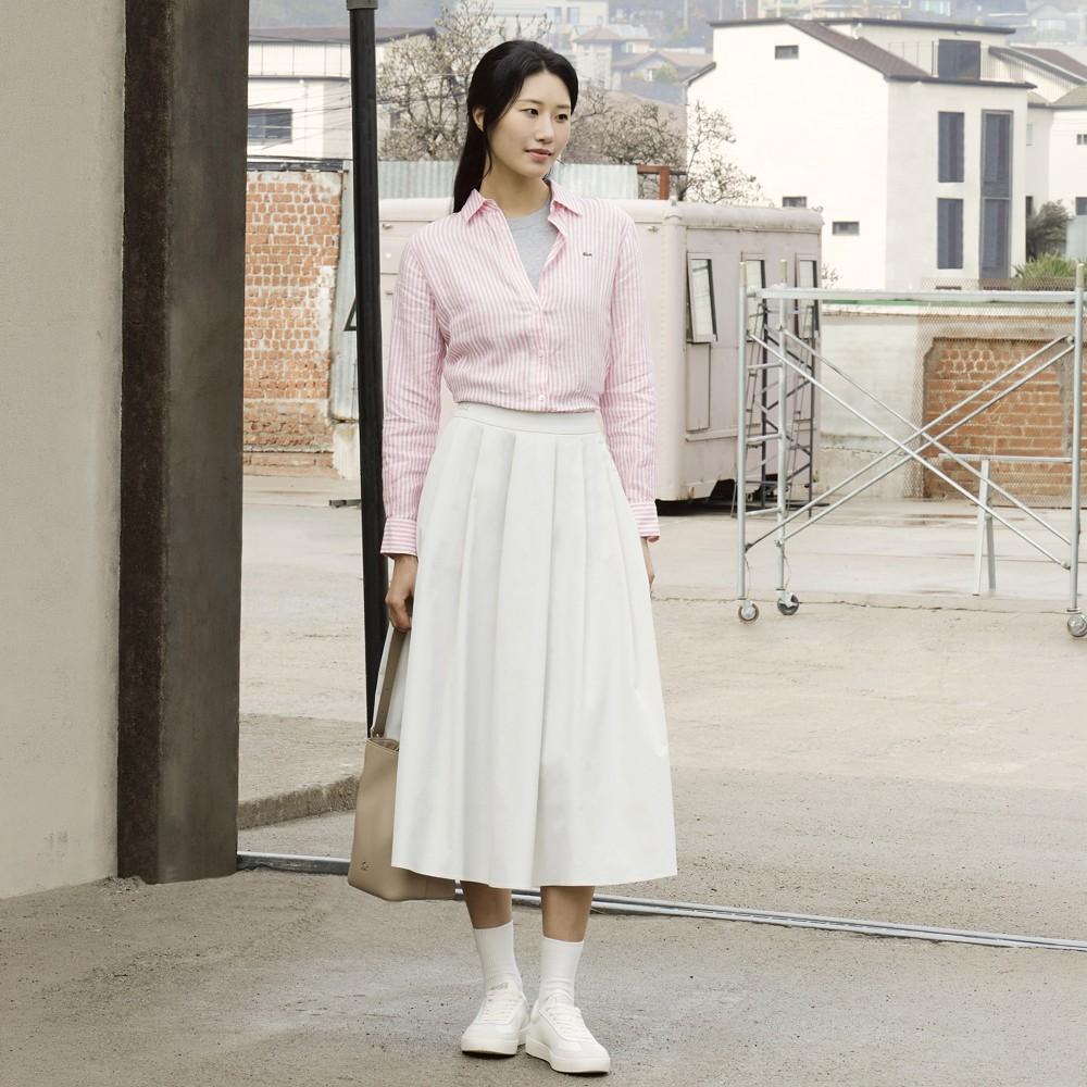 [Lacoste] Women s Pleated Mid-Length Skirt JF523E-56GS7G 34