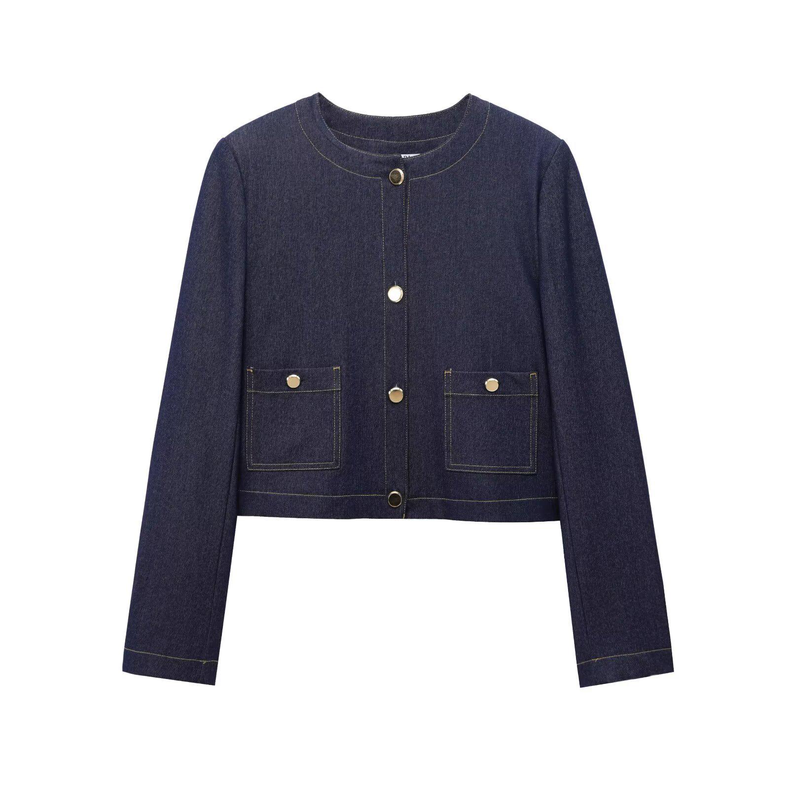 

Spring 2025 Retro Denim Jacket & Wide-Leg Pants Set Extra Small