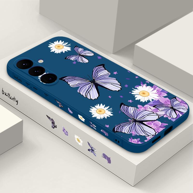 

Фиолетовый Чехол с Узором Бабочки для Samsung Galaxy A56 A17 A55 A54 A36 A15 A25 A35 A14 A16 5G Мягкий Силиконовый Чехол-Подвеска для Телефона Galaxy A55