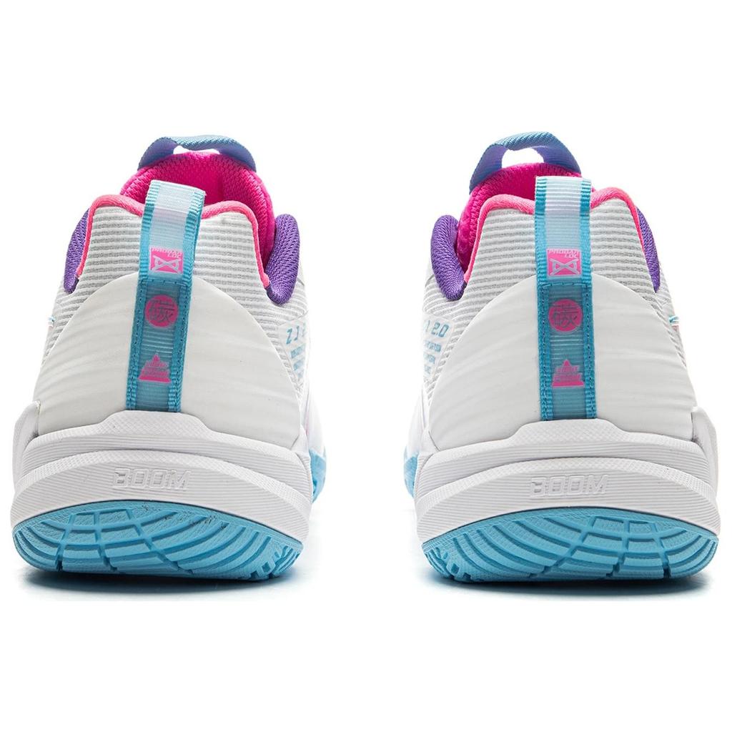 Li-Ning Li Ning Halberd 2 Comfortable And Trendy Slip Resistant Abrasion Resistant Low Top Badminton Shoes Unisex White Blue AYZU019-2
