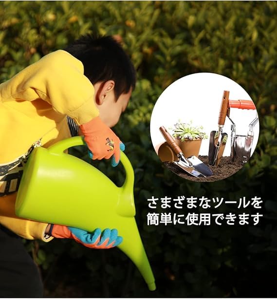 AovYoo 3 Paar Arbeitshandschuhe Latex mit rückenfreiem leichtem Griff für Gartenarbeit Kinderhandschuhe, rutschfest, abriebfester Rücken, multifunktional (Alter 6-9)