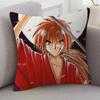 Anime Rurouni Kenshin Cartoon Series Square Pillowcase Soft Waist Sofa Cushion Cover Bedroom Room Pillowcase