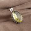 Zitronentopas Edelstein Silber Anhänger 1,75" , 925 Sterling Silber Handgefertigter Schmuck, Partywear Anhänger Geschenk für Frauen PP-63-1