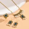 Southeast Asia Indian Ethnic Gemstone Beaded Earrings and Necklace Set