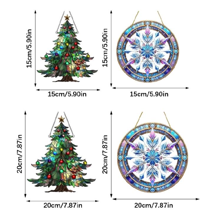 Rainbow Maker Acrylic Sun Catcher Ornament Christmas Tree Decoration Shatterproof Indoor Hanging Accessory