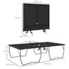 Table Tennis Table, Foldable, 8 Wheels, Powder-Coated Steel Frame, MDF, 274 X 152.5 X 76 Cm, Black