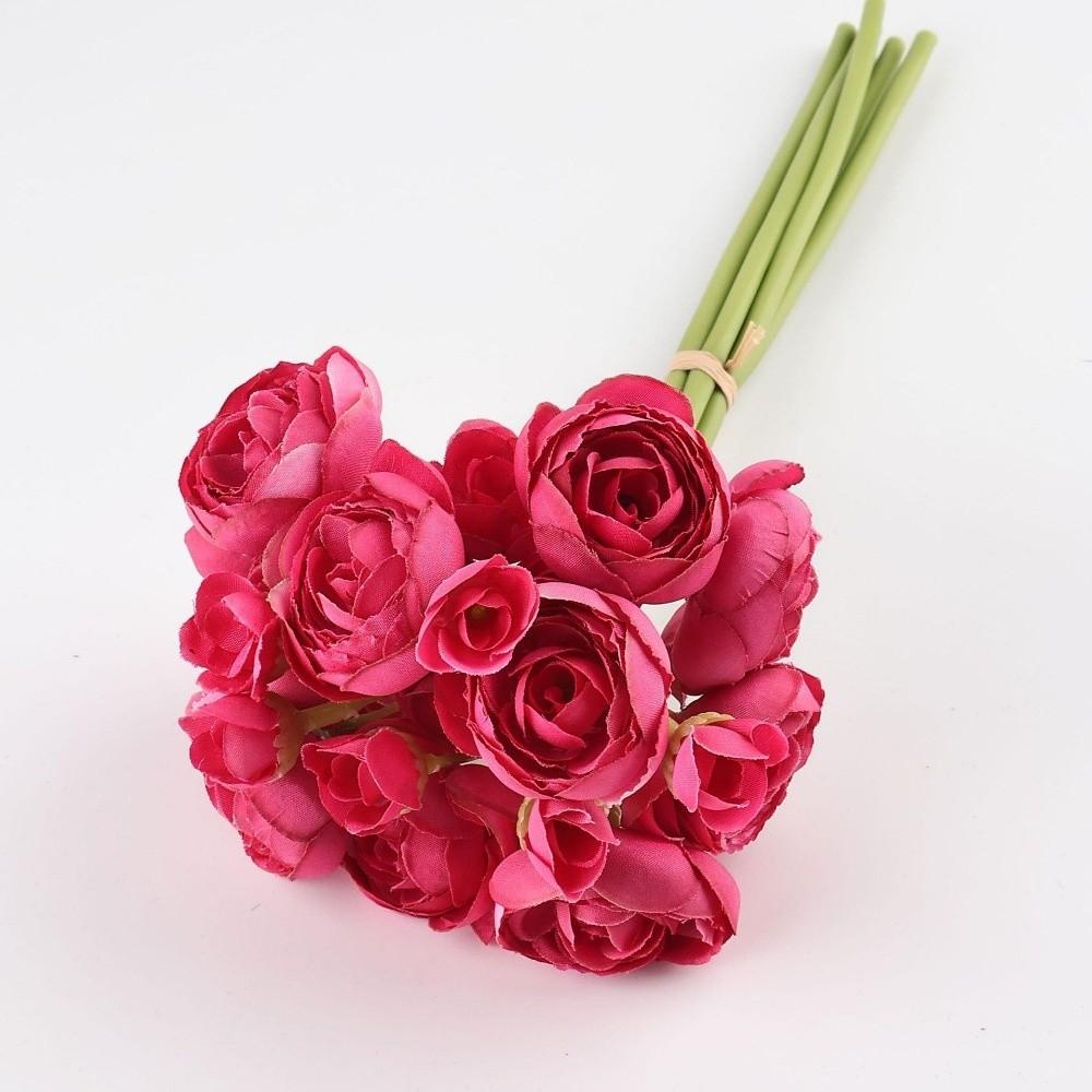 28cm Length Artificial Camellia Bouquet Lotus Fake Flower Bouquet Silk Handmade Craft Artificial Flowers Photography Props розы красного