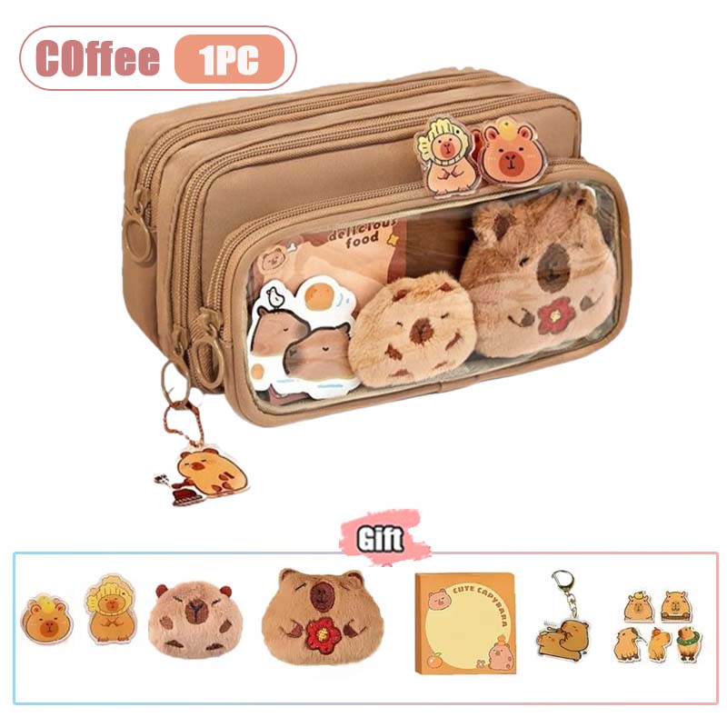 

Large Capacity Transparent Pencil Case Detachable Stationery Bag Durable Clear Pen Pouch for School Office Supplies