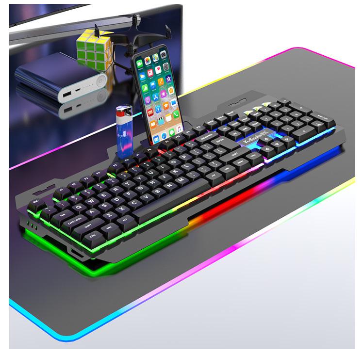 Viper KM520 Luminous Metal USB Wired Keyboard and Mouse Set for Desktop Computers