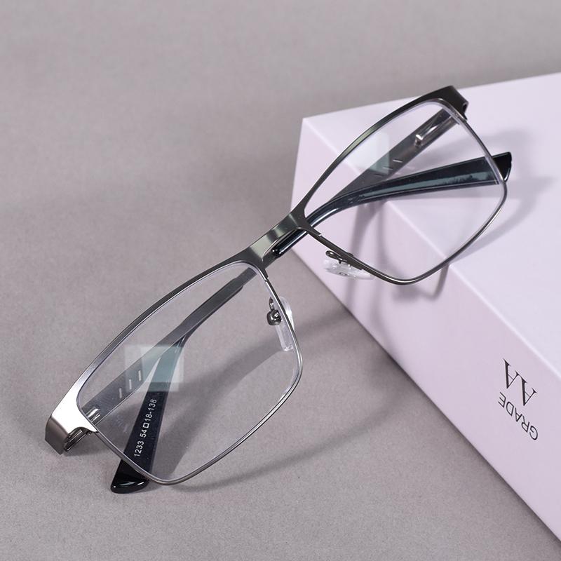 Men Business Full-Frame Design Reading Glasses Blue Light Blocking Flexible Classical Retro Presbyopia Eyeglasses With Spring +1