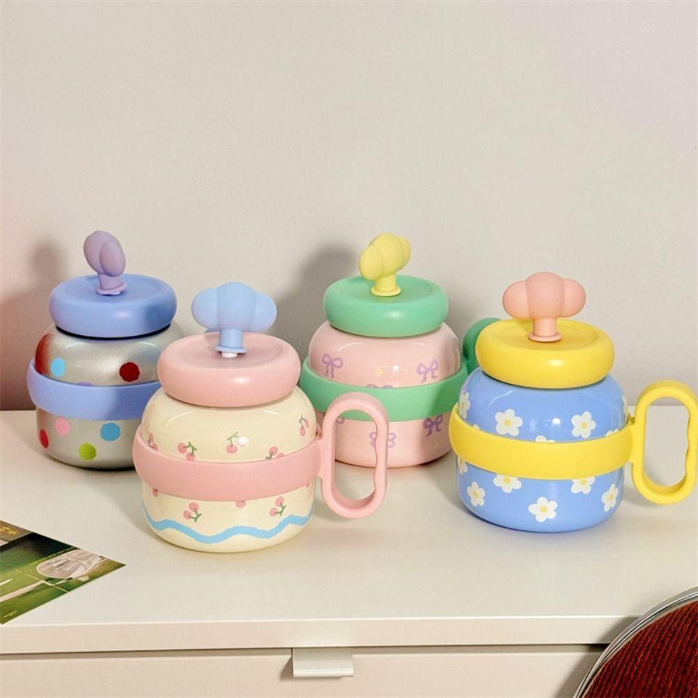 

с соломенной мультяшной термос-чашкой из нержавеющей стали, симпатичная чашка для воды, изолированная чашка для ребенка 700ml розовый