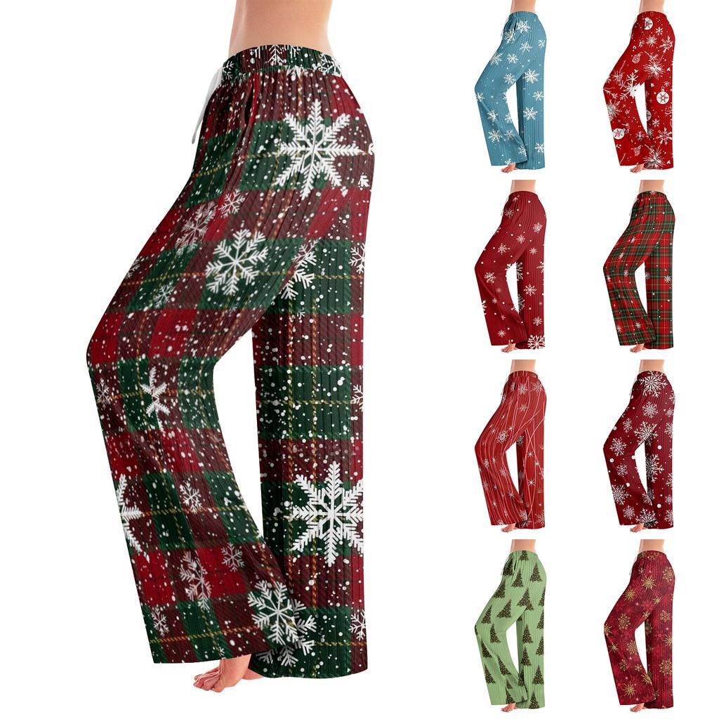 Pajama Pants , Sleepwear , Casual Drawstring Elastic Waist Pants , Comfortable Straight-leg Loose Pants