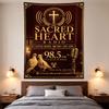 Sacred Heart Radio Vintage Gold Cross Faith Poster Art