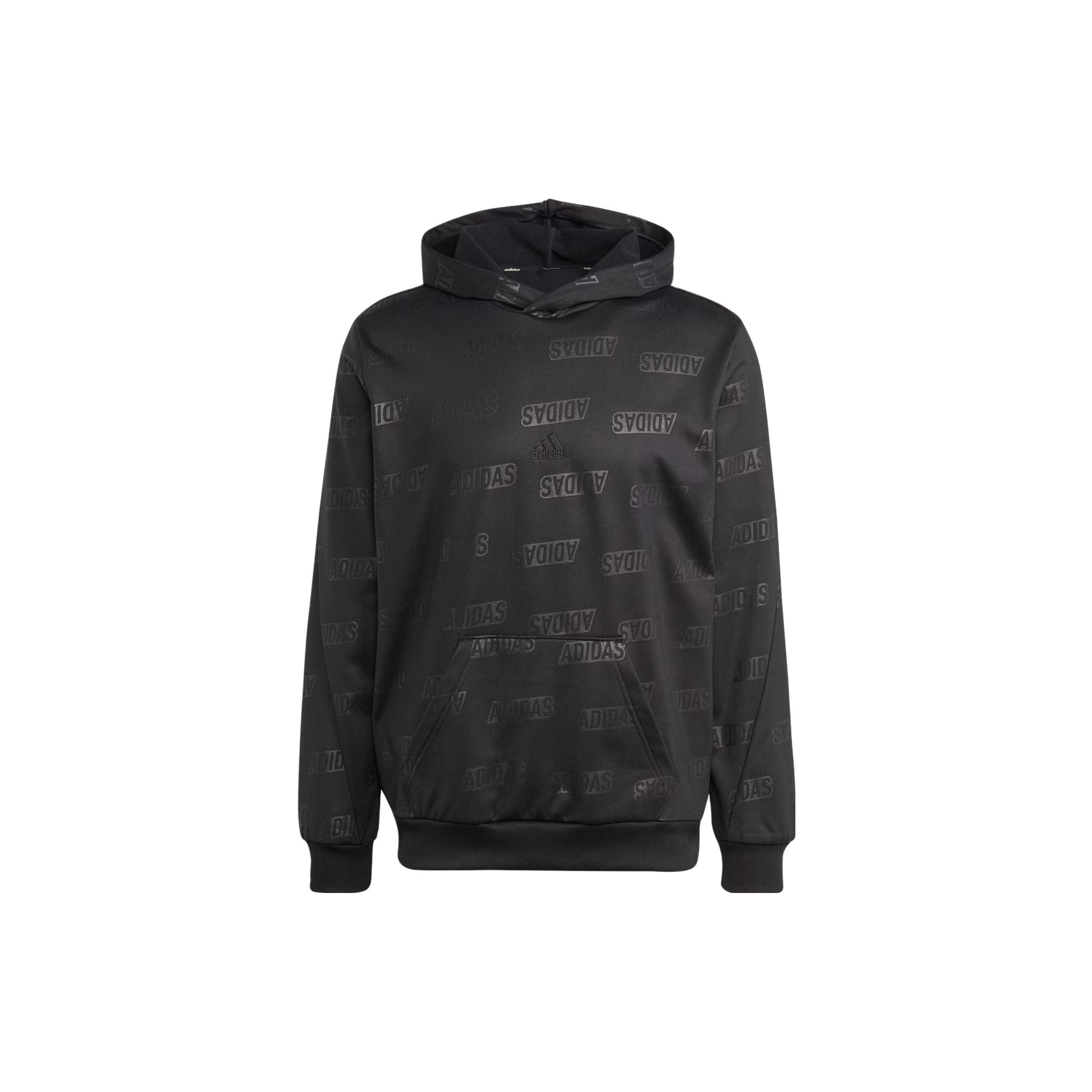 adidas Men s Embossed Polar Fleece Hoodie Black IJ6435 XS