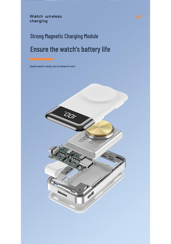 2000mAh Wireless Charger for Apple Watch Series 1-9: Portable Power Bank