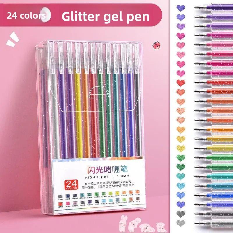 

Блестящая ручка Гелевая ручка Флуоресцентный маркер Студенческий ручной блокнот Блестящая пудра Блестящий песок Перламутровая цветная нейтральная ручка