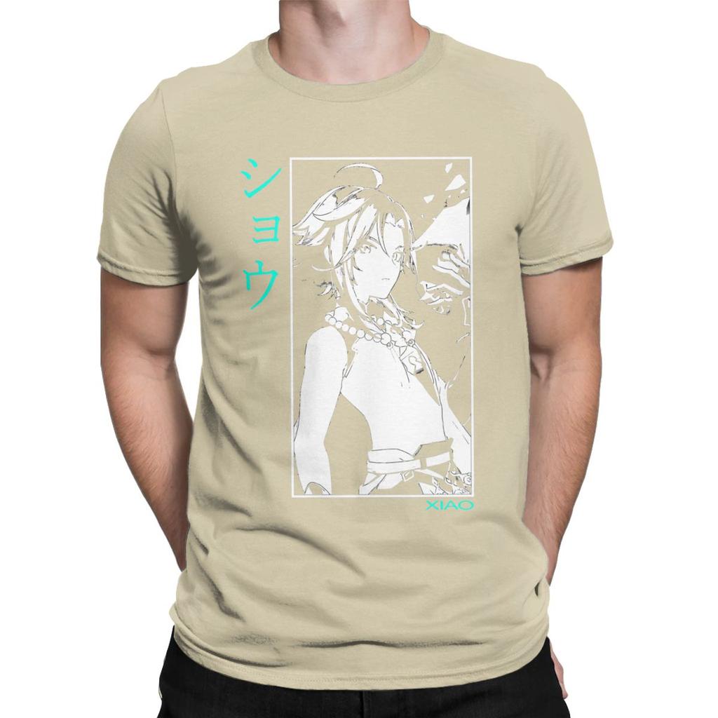 Men T Shirt Xiao Novelty Tees Short Sleeve Genshin Impact Anime Paimon Diluc Game T Shirt