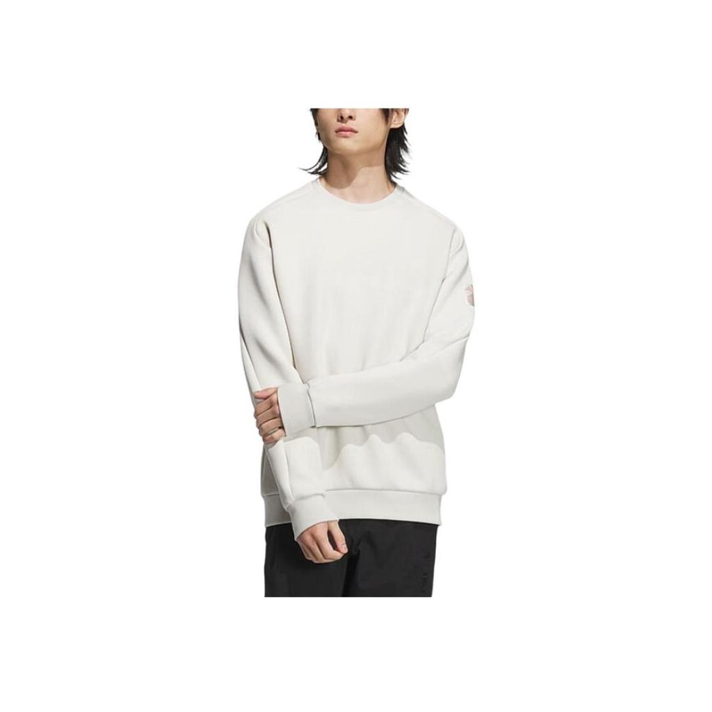 Adidas Sportswear Wuji Graphic Top Crew Neck Pullover Long Sleeve Sweatshirt Men Tops Off-White JI8718