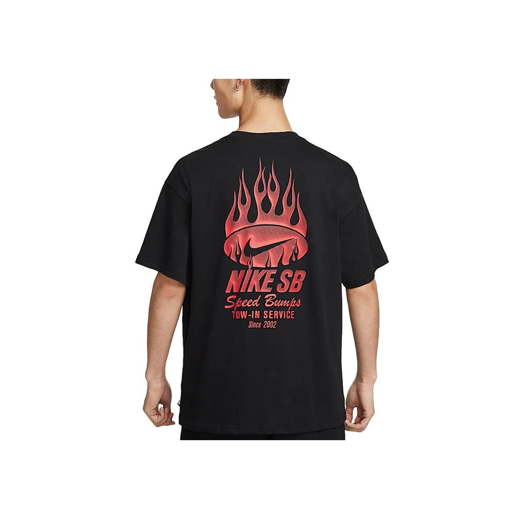 Nike SB Logo Loose Fit Skateboard T-Shirt Men Tops Black HJ0821-010