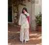 Damen Designer Bedrucktes Kurta Hosen Dupatta Set Indisches Bollywood Oberteil Tunika Kurti Partykleidung