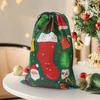Cartoon Christmas Tree Bag Environmentally Friendly Santa Claus Pattern Bag Non-Woven Drawstring Bag Festive For Birthday Candy