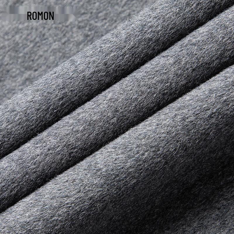 Romon Men's Double-Sided Wool Blend Mid-Length Overcoat