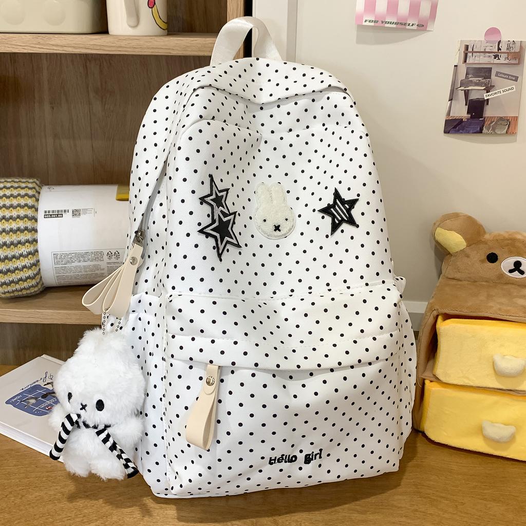 Schoolbagins Wind Sweet Polka Dot Backpack 1011 New Fashion Cute Cartoon Schoolbag Junior High School Student Backpack