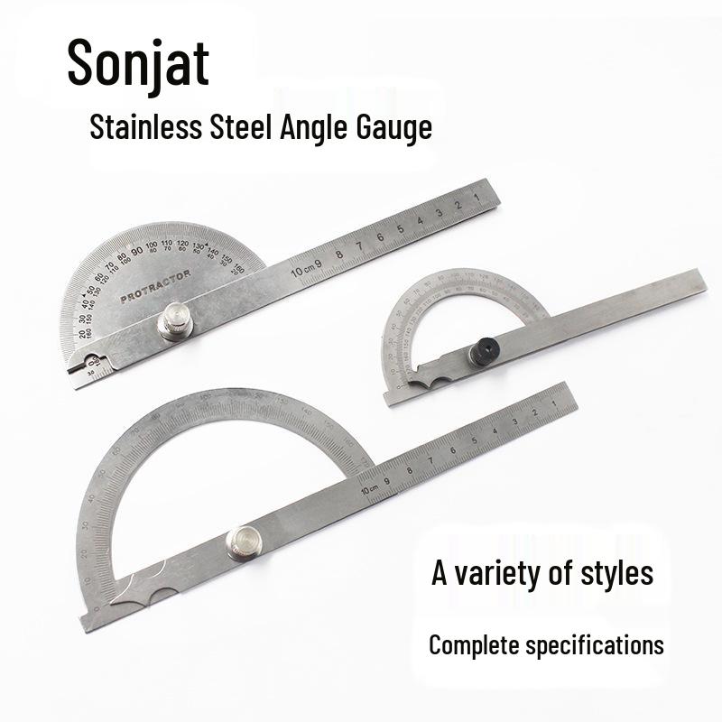 Stainless Steel Universal Angle Ruler & Protractor for Woodworking 80*120mm (Hollow)