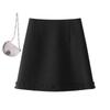 2026 Winter Women's Gray A-Line Skirt: High-Waisted, Slimming, Lace-Pleated Short Skirt for Petites