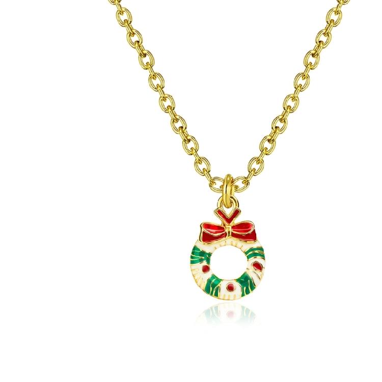 

Themed Party Collarbone Chain Festive Deer Bell Cherry Necklace Creative Pendant Chain Copper Jewelry Gift