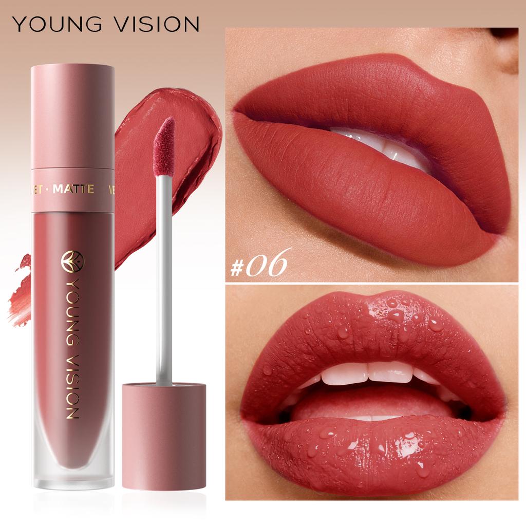 1PC Waterproof Lip Glaze 8 Colors Velvet Matte Long-lasting Transfer-proof Easy Application Matte Lip Gloss