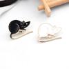 Black & White Mischievous Mice Brooch: Stylish & Versatile Cartoon Animal Badge