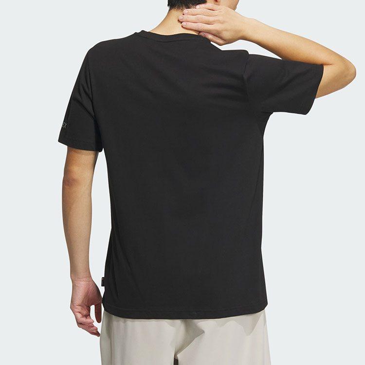 adidas T Shirts Men's Black Crew Neck Moderate Straight Fit IX0114