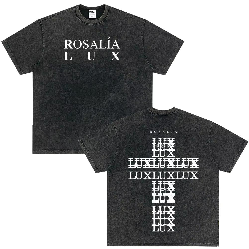Vintage Gewaschenes Singer Rosala LUX Album Grafik T-Shirt Herren Damen Mode Kleidung T-Shirt Lässig Hiphop Übergroße T-Shirts