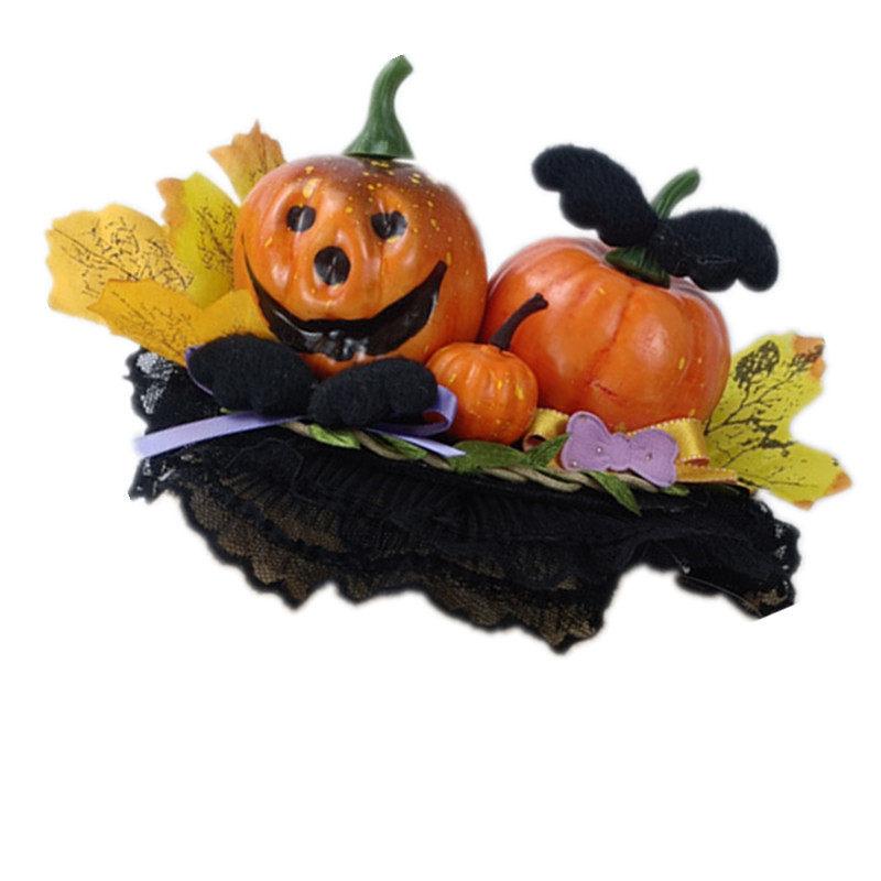 Halloween Funny Witch Hat Decoration Original Lolita Witch Pumpkin Top Hat Dark Hair Yarn Hair Clip