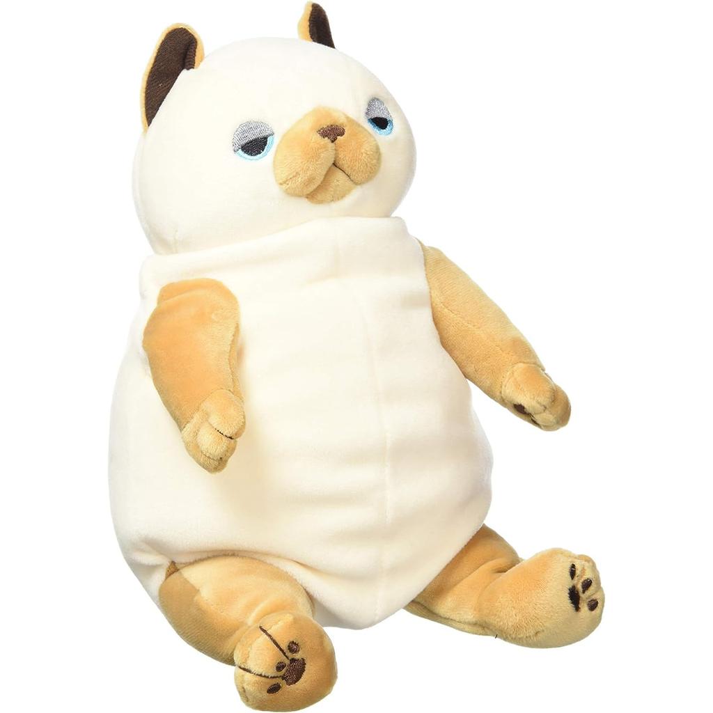 Shinada Global Mochi Series Mochi Neko Siamese 14 x 14 x 22 cm Plush Cat Animal (M) MONE-0230S