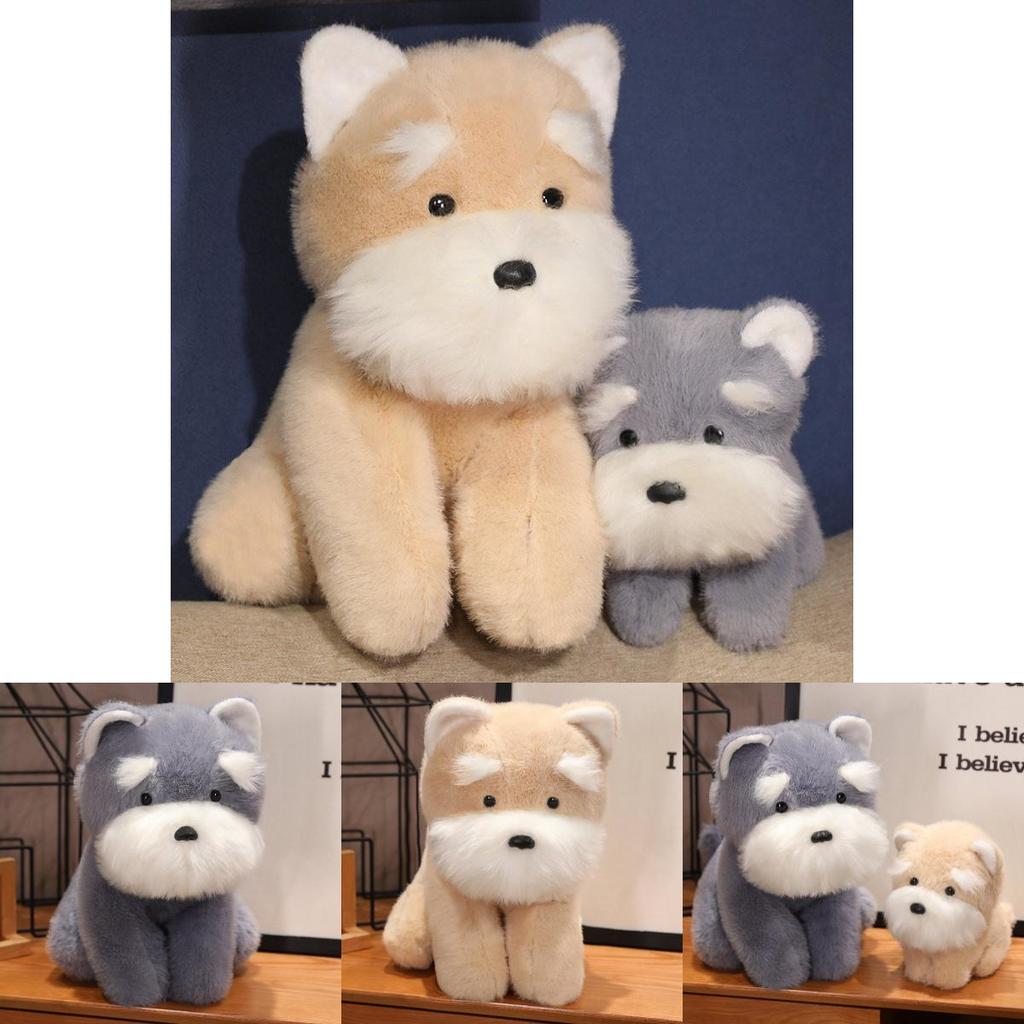 Entzückender Cartoon-Stil Plüsch-Schnauzer Hund Stofftier Perfekt für Kindergeschenke zum Kuscheln