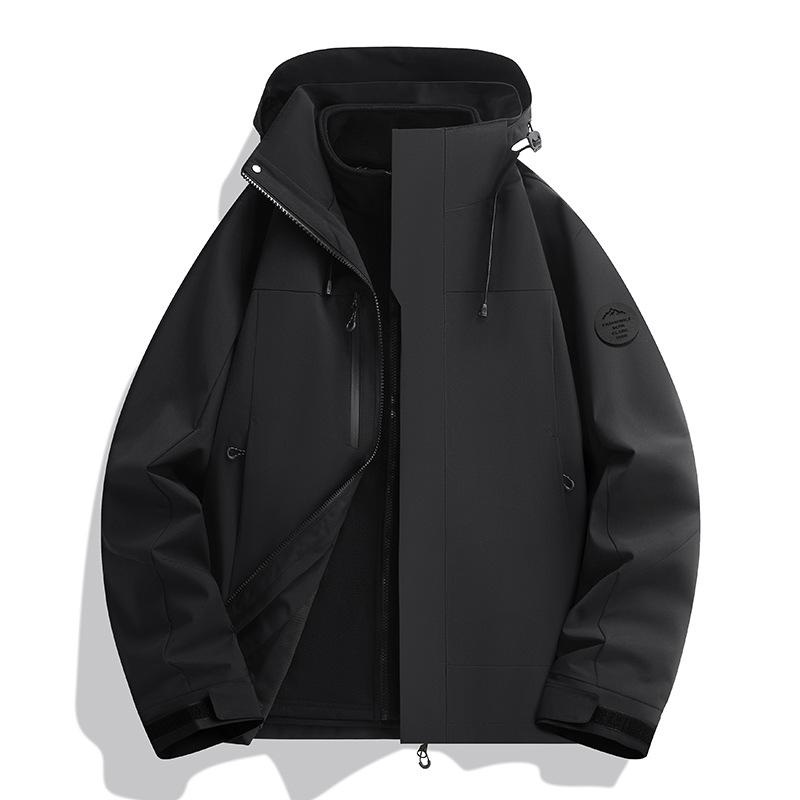 Unisex Windproof Winter Jacket: Warm, Fleece-Lined, 3-in-1 Outdoor Workwear Suit