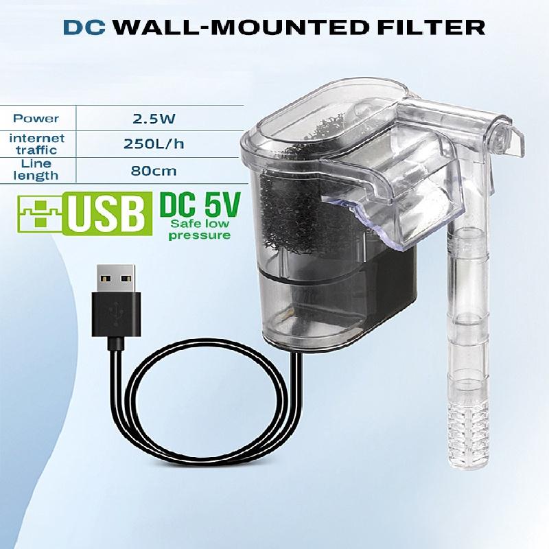 

Новый Подвесной Фильтр Для Аквариумов 5в1 Мини-Фильтры 2.5Вт 250л/ч для Аквариумов до 30см Внешний Фильтр-Помпа с Водопадом USB/DC белый