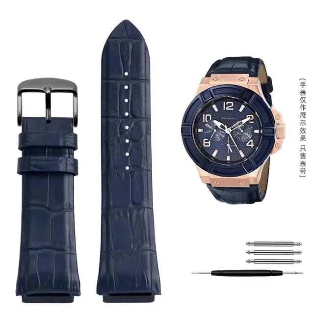 Genuine Leather Watchband For GUESS Watch U0247G3 W1058G2 W0040G3 W0040G7 W0281G Series Strap Bracelet Watch Accessories 22mm