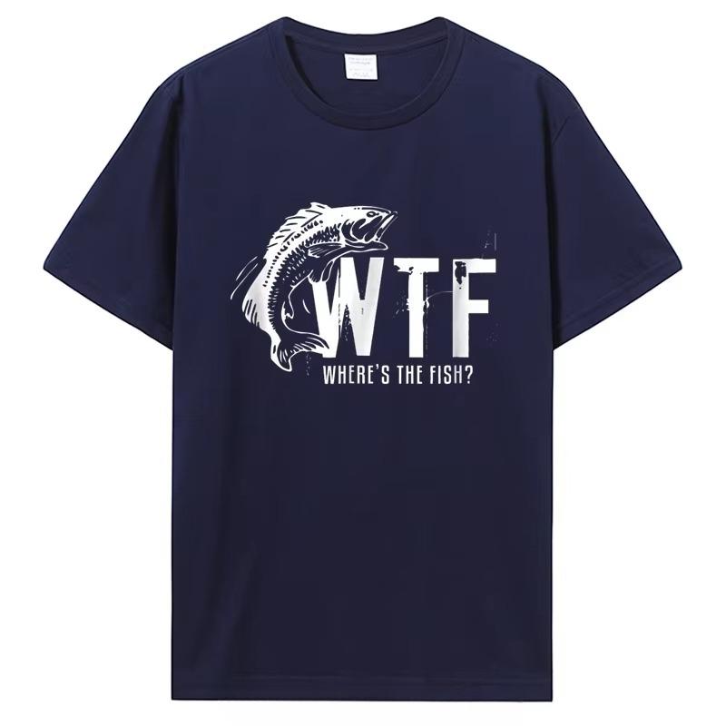 Best Selling WTF Wheres The Fish Funny Fishing TShirt Mens  women Clothing Versized Unisex Streetwear Tshirt Casual ops Tees S