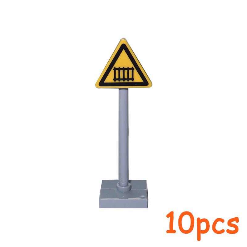 Non-Toxic Moc City Traffic Road Signs Signal Light Building Block Bike Bicycle Scooter Motorcycle Vehicle Scene Construction Accessories